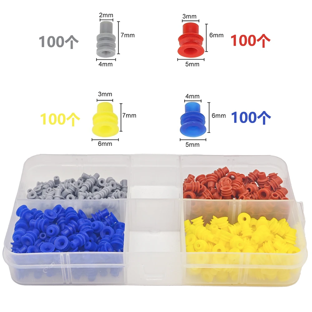 690 قطعة مجموعة موصلات دبوس السيارات ، مجموعة دبابيس طرفية كهربائية مع أداة تجعيد موصل سلك الذكور والإناث دبابيس طرفية vw