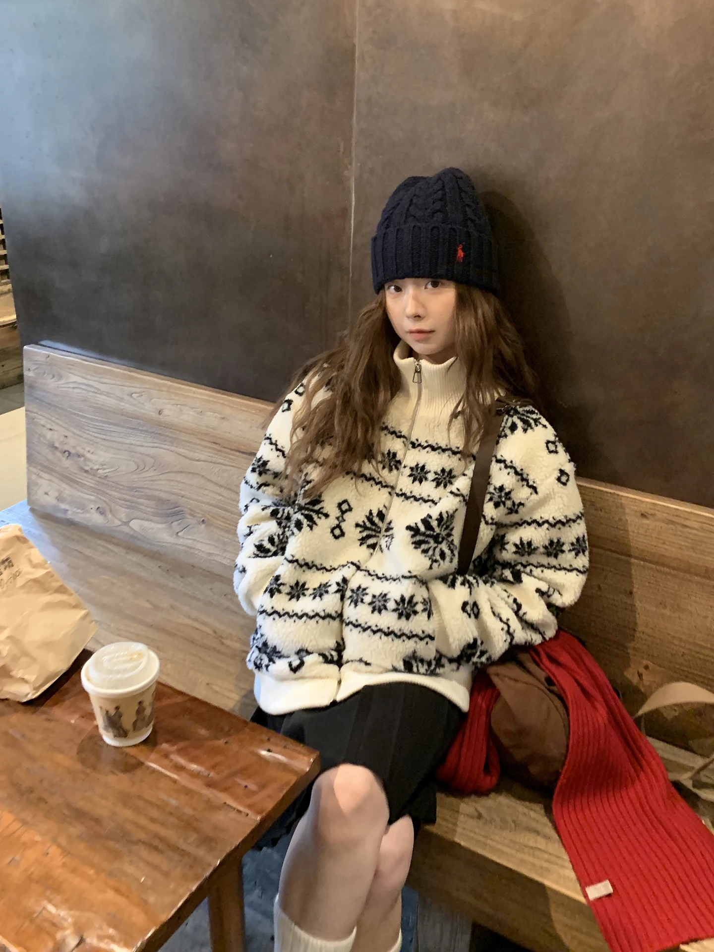 

Теплое женское пальто Jaet на подкладке, осень-зима, новое корейское хлопковое пальто, красное длинное пальто из полиэфирного волокна для знаменитостей Studio...