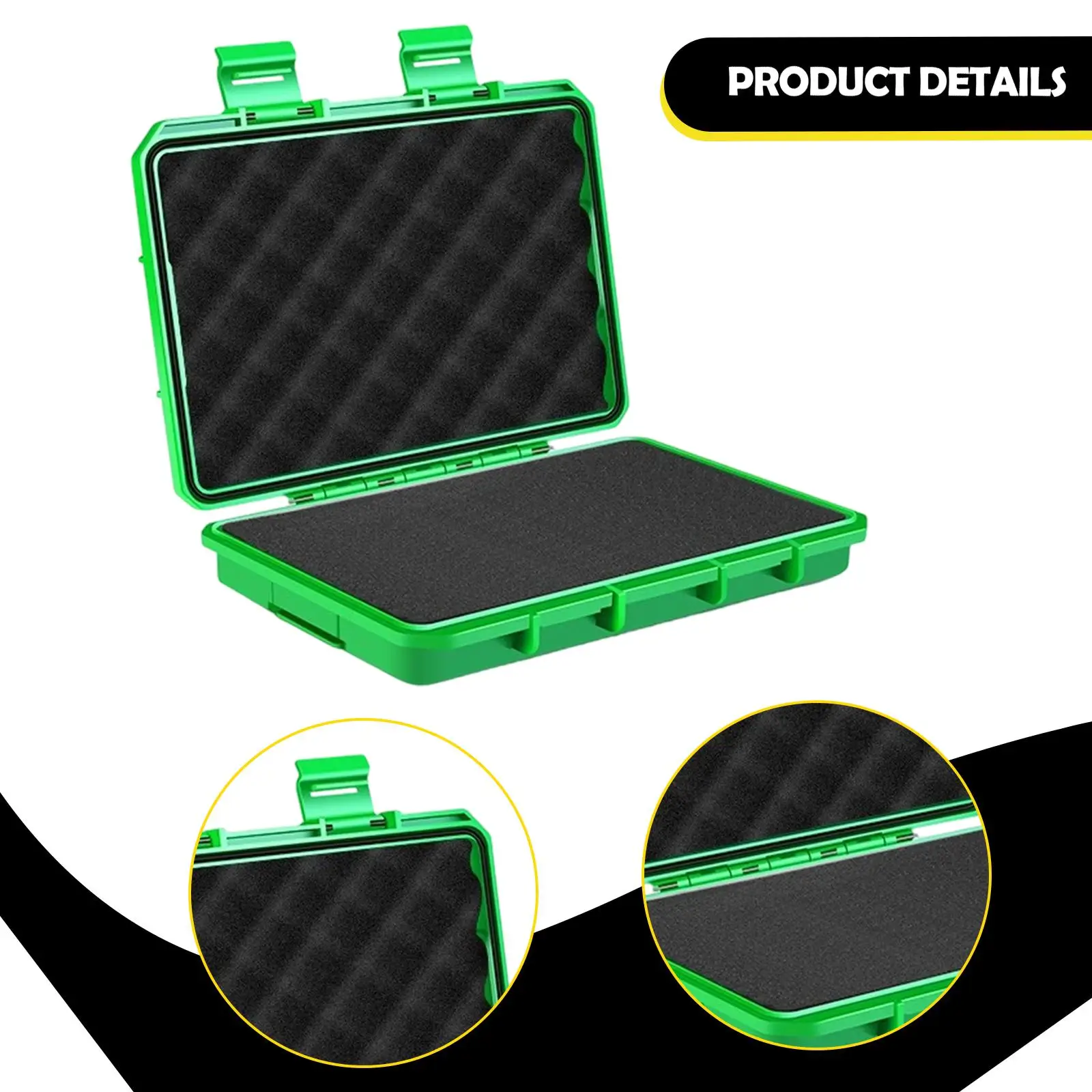 ABS Waterproof Hard Carrying Case with Removable Foam Insert Durable Plastic Tool Box for Electronic Parts Organization