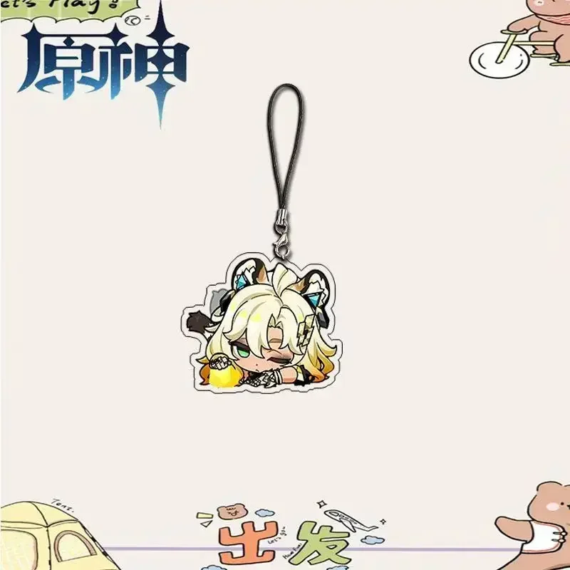 genshin Xilonen Cartoon Anime Pendant Keychains Holder Car Key Chain Key Ring Phone Bag Hanging Gifts Accessories