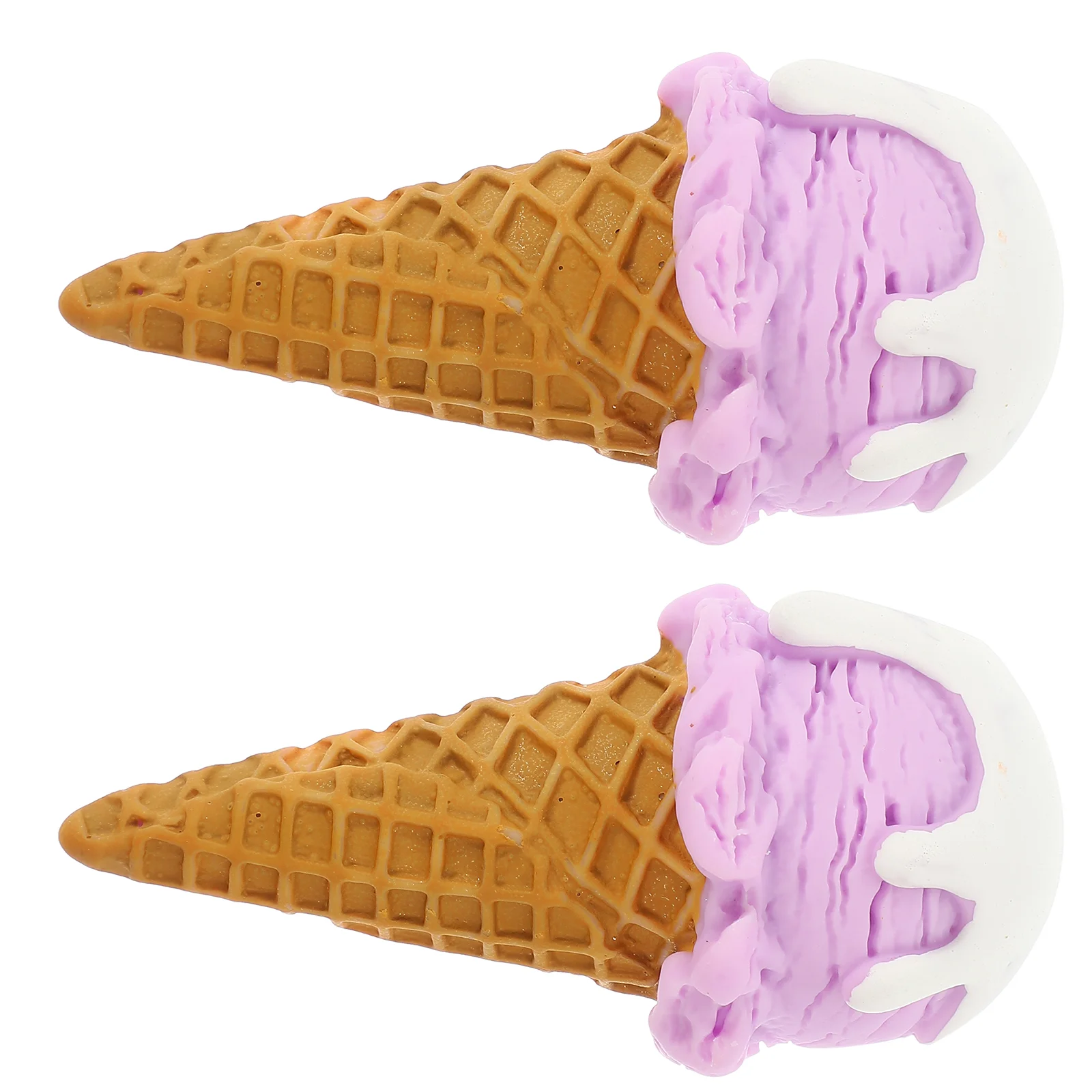 2 Pcs Simulated Ice Cream Mold Dessert Toy Toys Fake Cone Resin Artificial Prop Display Items Simulation Model