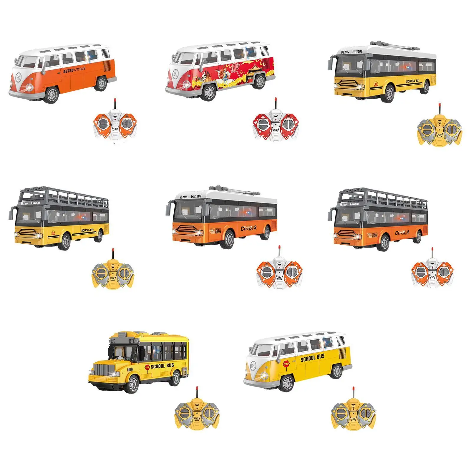RC Car RC Bus 1/30 Electronic Vehicles All Directions Driving 4 Channel Rubber