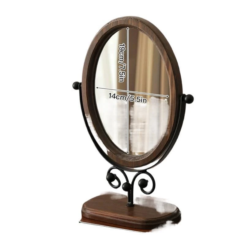 الدورية المرآة البالونية خمر ريفي منضدية خلع الملابس الوقوف لغرفة النوم ماكياج المنزل استخدام للنساء هدية الكريسماس #4