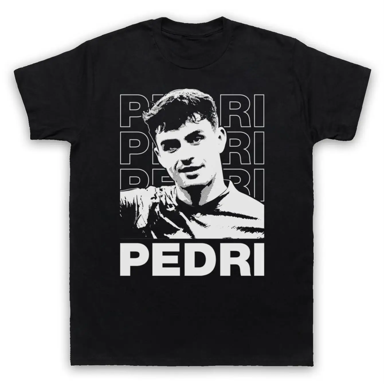 

PEDRI Spanish Championship Tribute Cup Football Graphic T-Shirt - Unisex Black Casual Short Sleeve