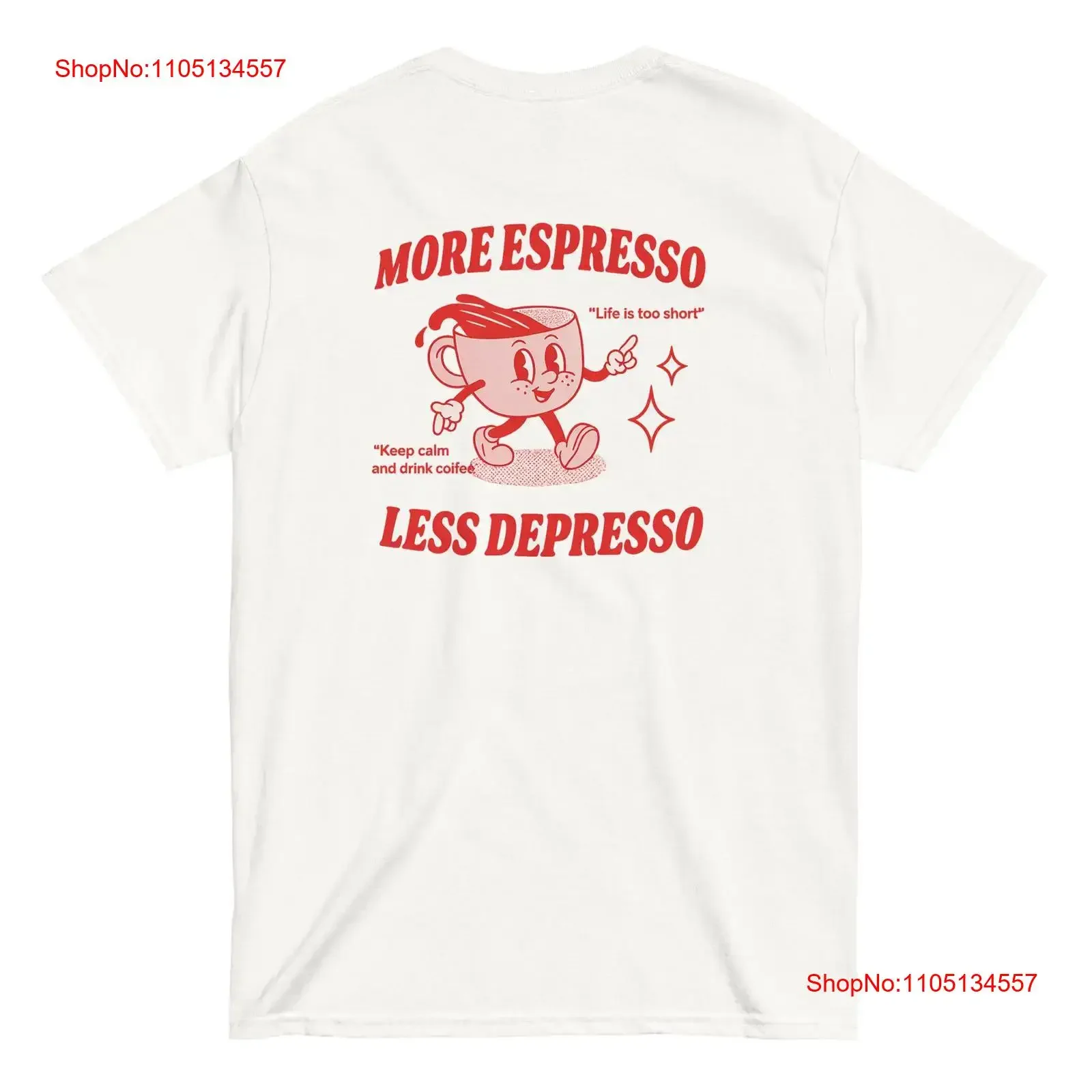 

Футболка More Espresso Less Depresso для любителей кофе Expresso, винтажная стираная, удобная, повседневная, стильная, универсальная