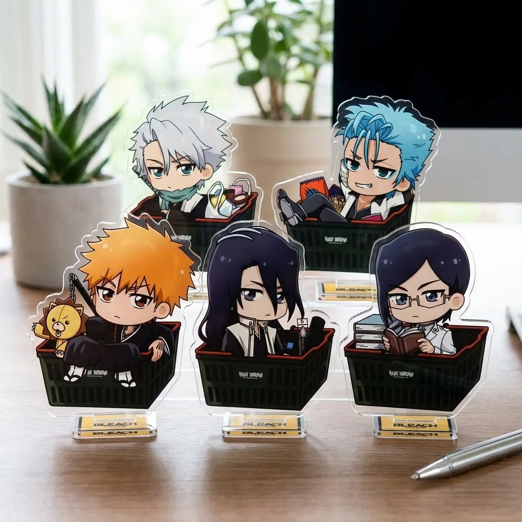 10cm Anime Bleach Acrylic Stand Figure Chibi Anime Standing Sign Model Plate Desk Decor Fans Gift Keychain