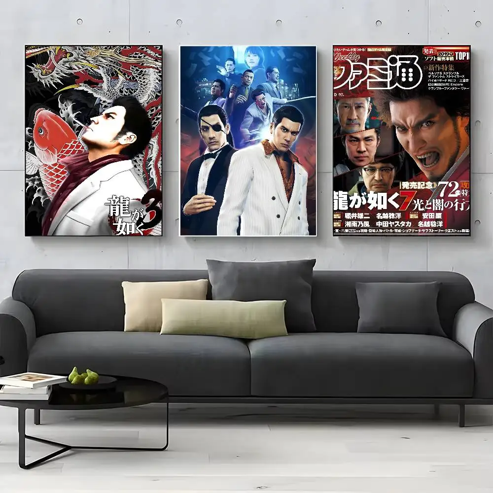 ملصق لعبة Yakuza Like A Dragon لديكور المنزل عالي الدقة على الحائط اللاصق المقاوم للماء لتزيين غرفة المعيشة وغرفة النوم