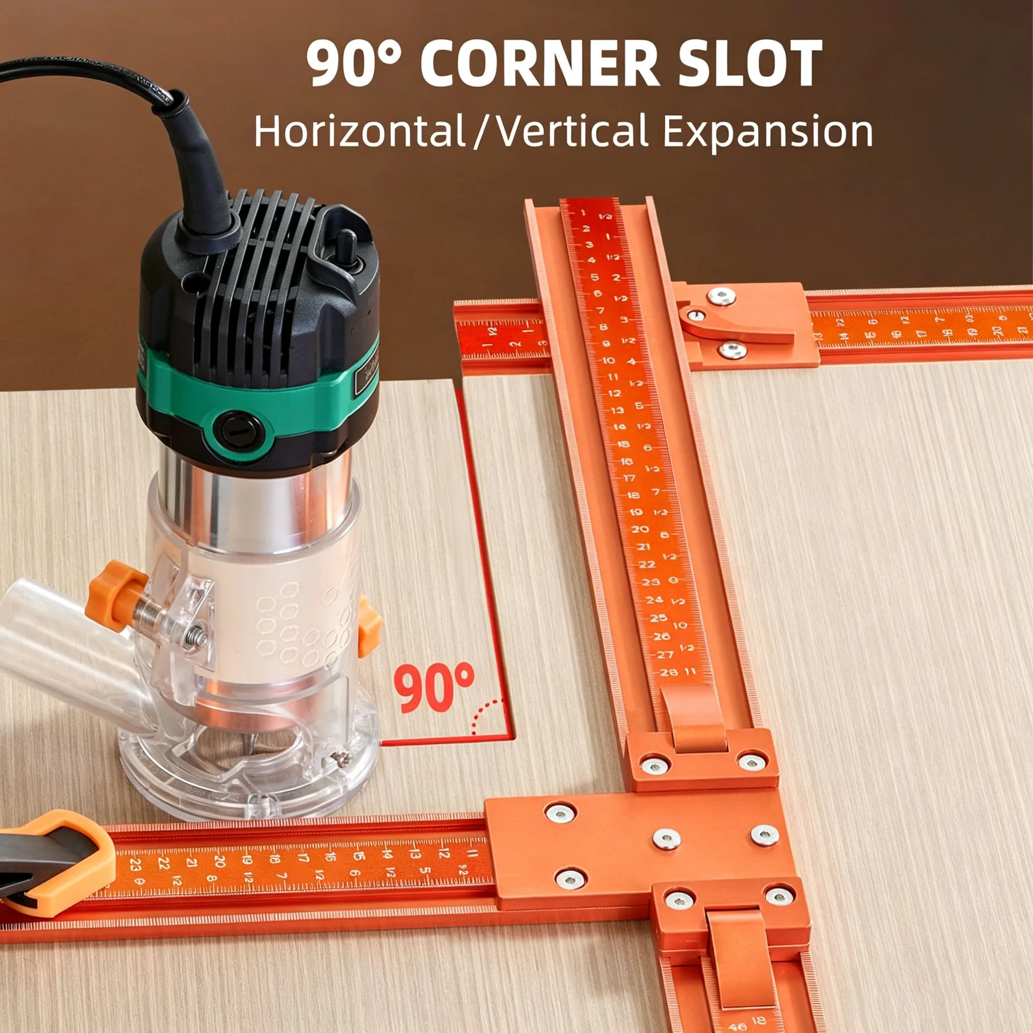 Professional Aluminum Cross-shaped Backing Ruler Circular Saw Guide Rail For Straight & 90° Wood Cutting Woodworking Tool