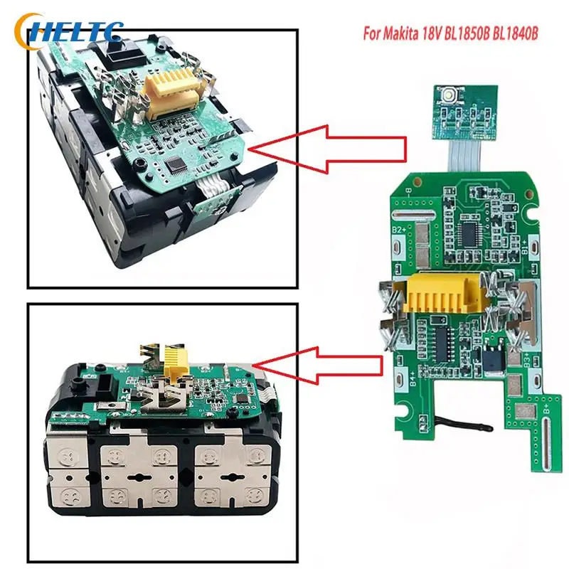 Papan sirkuit PCB, untuk Makita 18V 3,0 ah BL1850B BL1840B baterai Lithium Charging perlindungan papan sirkuit indikator baterai 1 buah