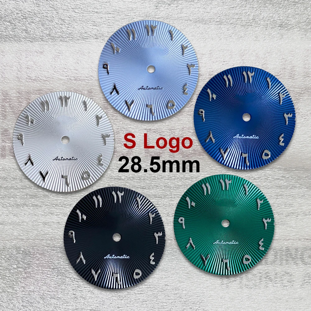 

28.5mm S Logo Arabic Dial Suitable For Date just NH35/NH36 Japanese Automatic Movement Watch Accessories