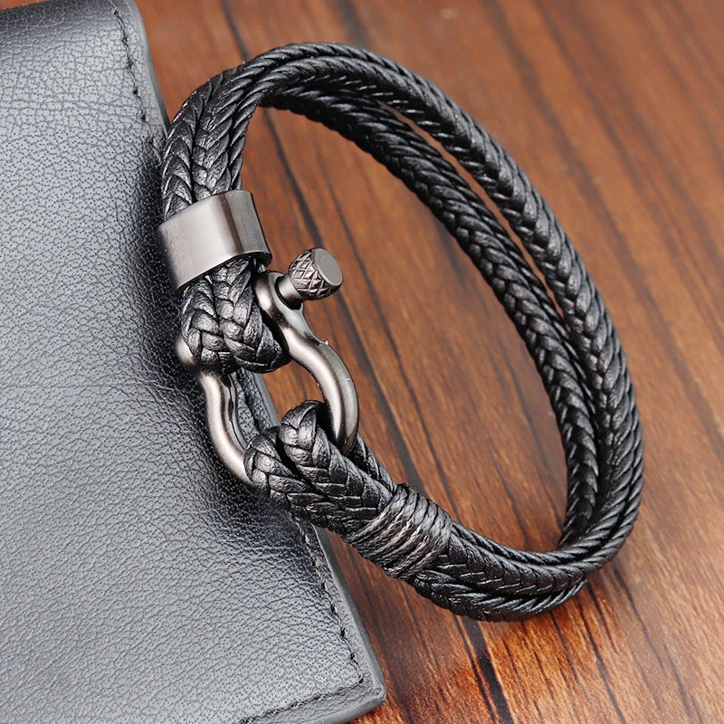 Premium Stainless Steel Jewelry Multi-layer Woven Vachette Clasp Bracelet Cheap Things Indian Jewellery Male Supplies Gift