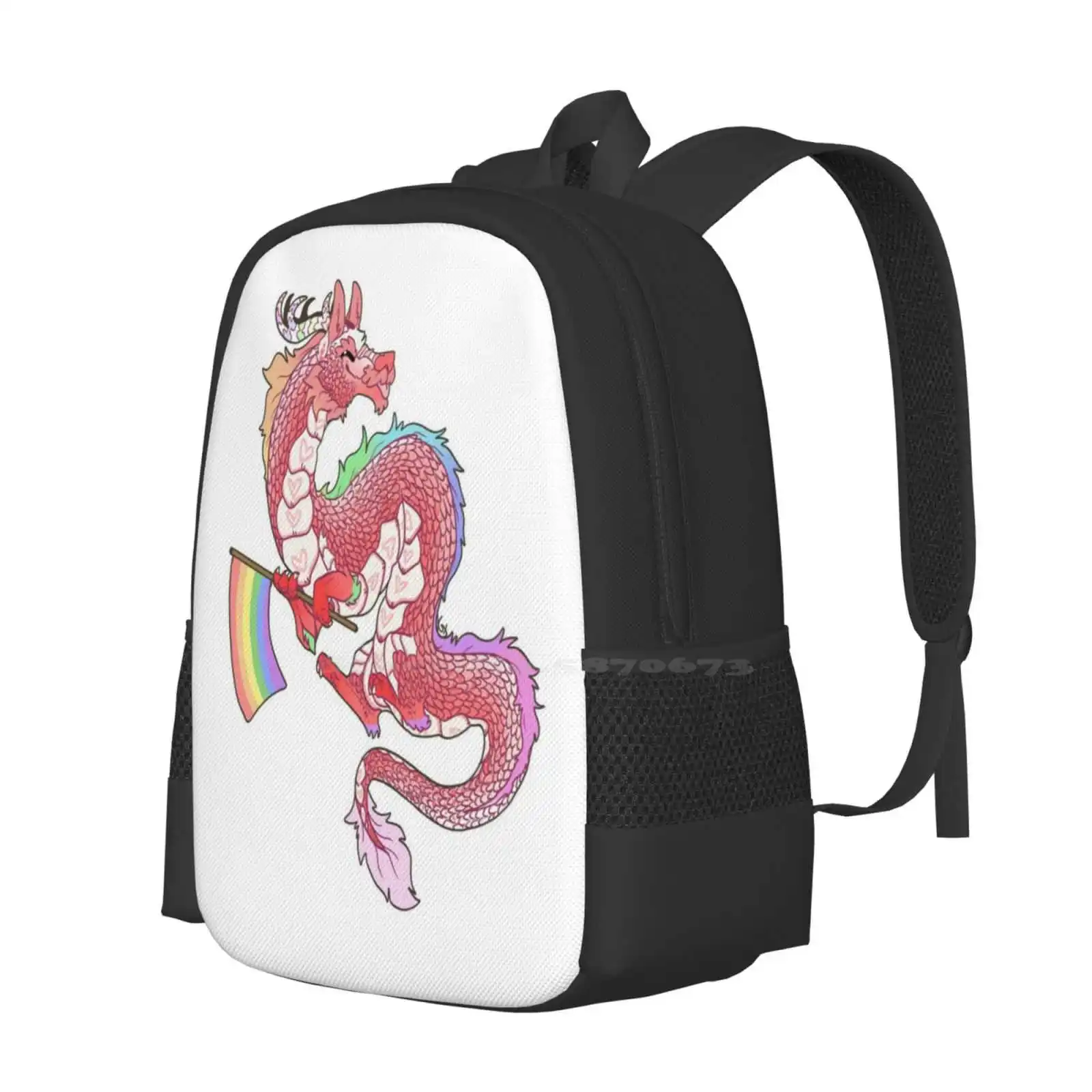 Gay Pride Eastern Dragon - Pastel. Bag Backpack For Men Women Girls Teenage Dragon Pride Gay Pastel Sexuality Sexualities Lgbtqi