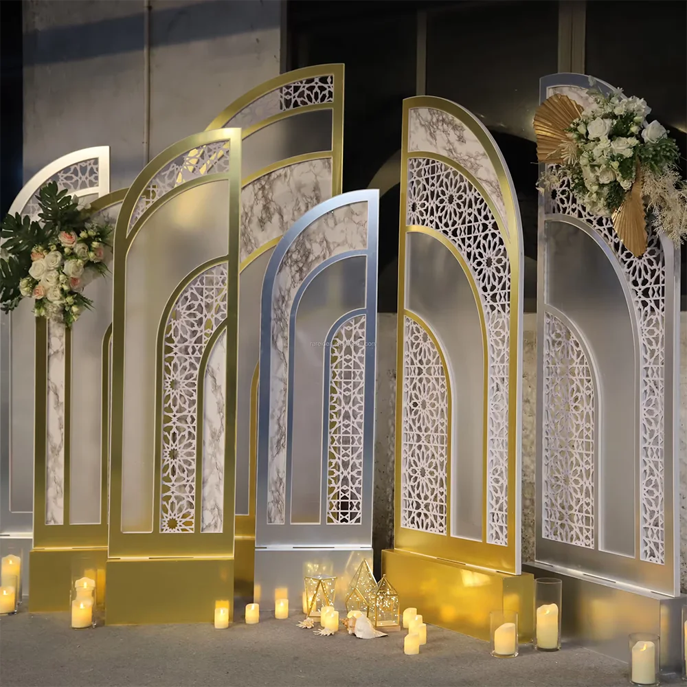 

Factory Craft Luxury mandap PVC acrylic wedding decoration backdrop for event stage Wedding Decoration