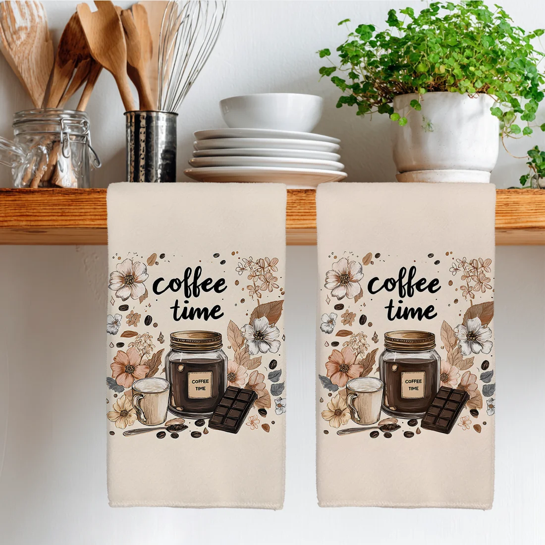 2 قطعة فنجان القهوة خمر الشوكولاته بار منشفة المطبخ طبق الملابس عطلة للمطبخ منشفة الديكور 40x60 سنتيمتر #4