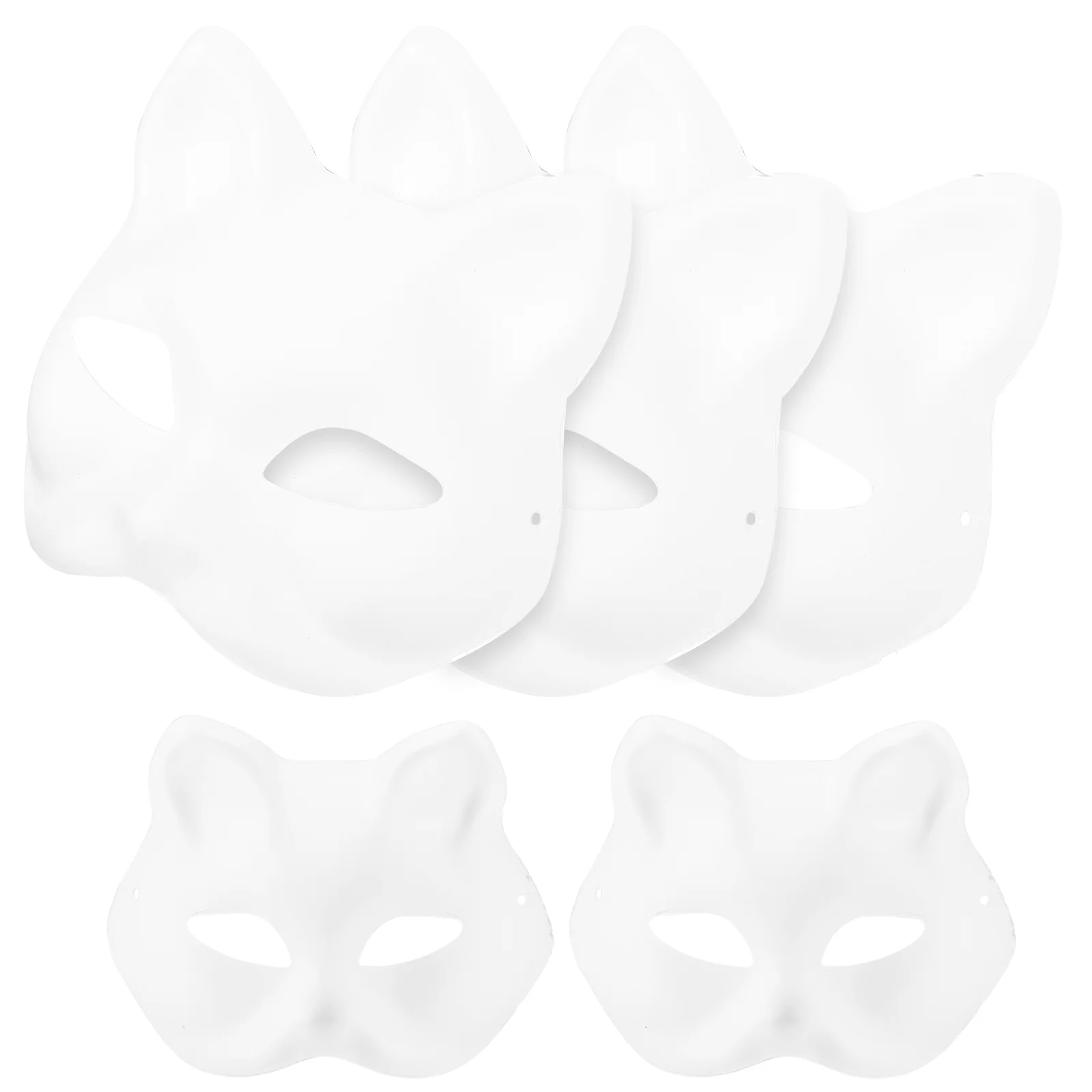 5 Pcs DIY Paintable Amsk Facial Mask Party Cosplay Masks Cat Face Halloween Suite