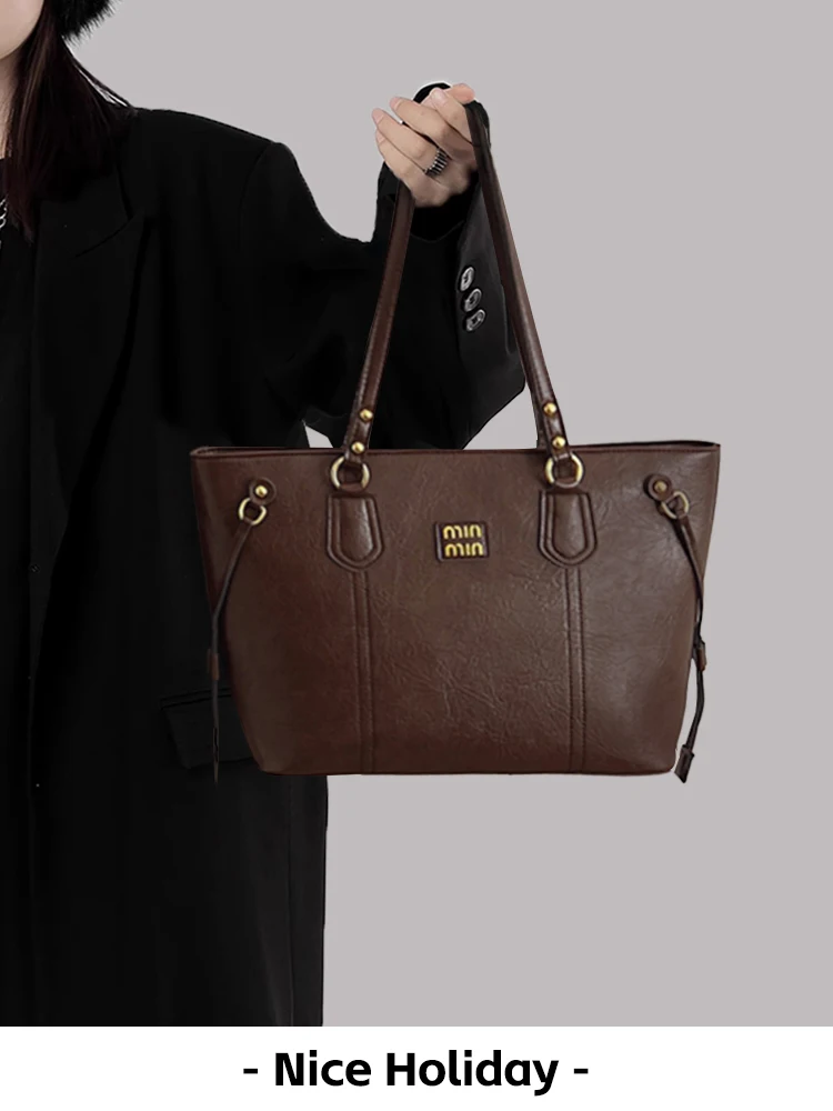 

Large-capacity tote bag women's 2025 new style light luxury niche high-end sense of commuting to work one-shoulder underarm bag