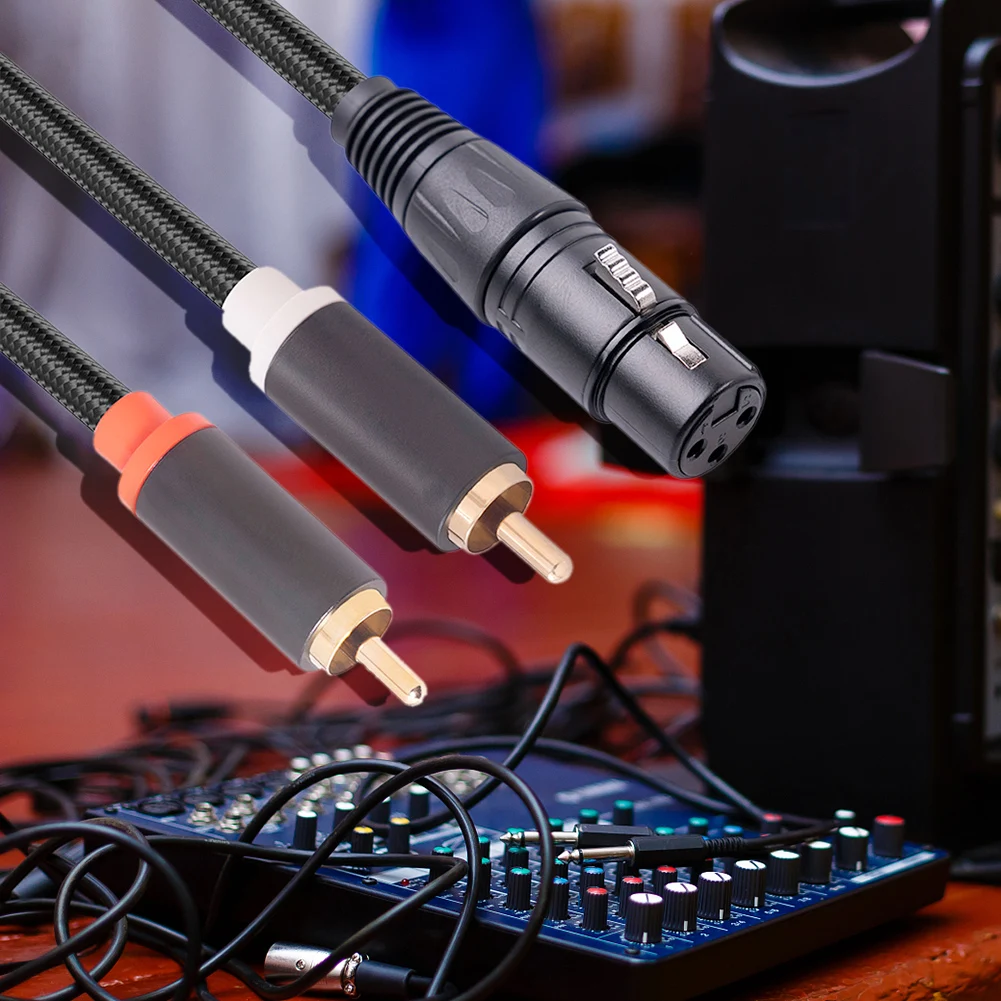 

Stereo Audio Cable Anti Shielding XLR Female To Dual RCA Male Audio Cable Anti-interference for Mixer Power Amplifier Mic