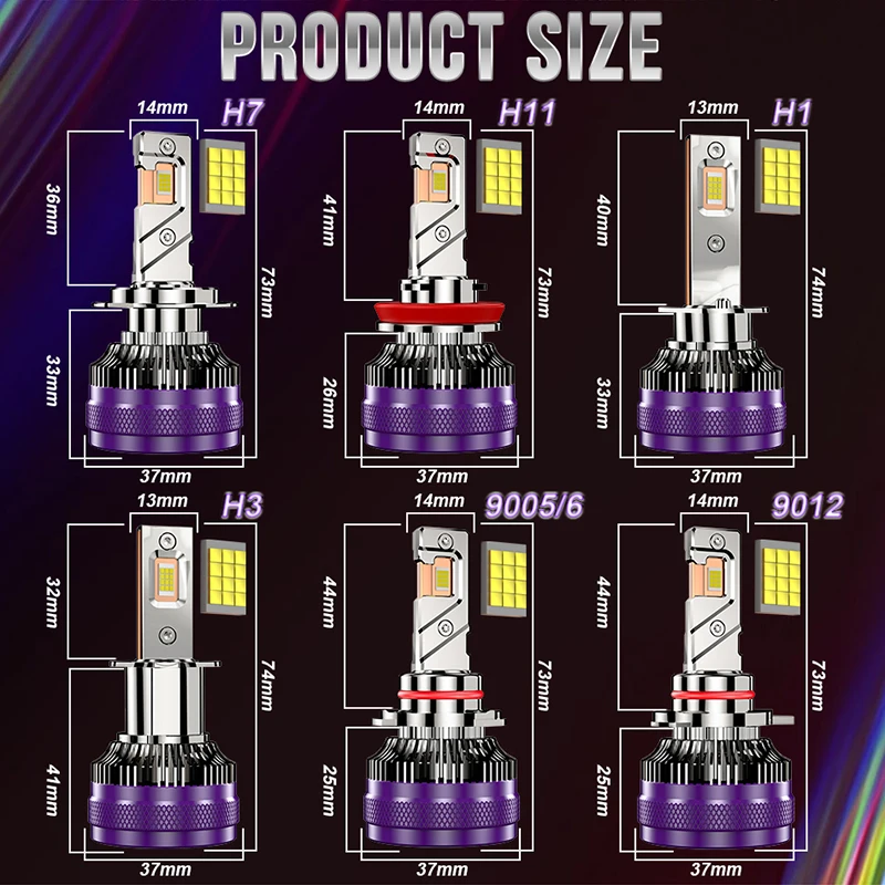 H4 Led لمبات H7 H11 CANbus K5C K6C H1 H3 H9 H8 9005 9006 HB3 HB4 9012 HIR2 Led المصباح 1000 واط توربو أضواء السيارات الضباب مصباح 6000 كيلو #6