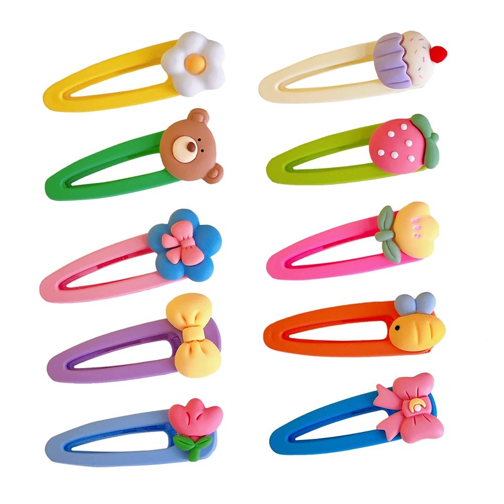 

10 Pcs Cartoon Fruit Hair Clips for Girls Kids Toddler Kawaii Accessories Durable Decorative Hairstyle Fixing Easy Simple