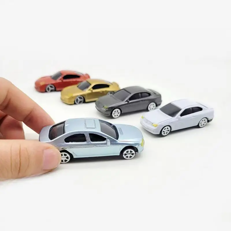 30PCS 1:75-1:300 Schaal Miniatuur Auto Model Speelgoed Plastic Voertuig Voor DIY Spoorweg Trein/zand Tafel Gebouw Accessoires Landschap