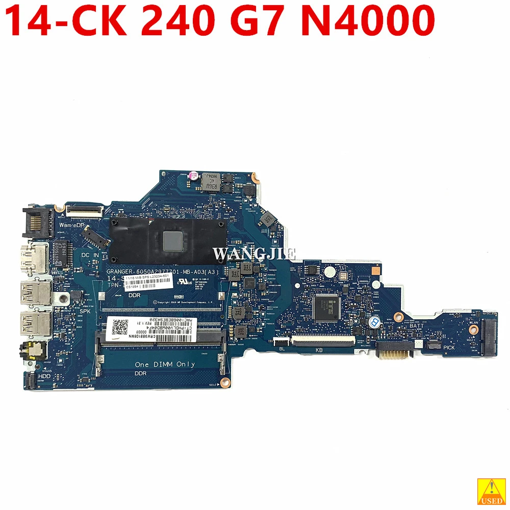 

Для ноутбука HP TPN-I131 14-CK 240 G7 Moederbord W/ N4000 CPU L23234-001 6050A2977701-MB-A01 100% рабочий