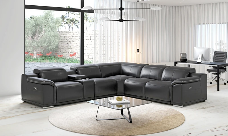 Recliner Sofa With Storage Console and Wireless Charger