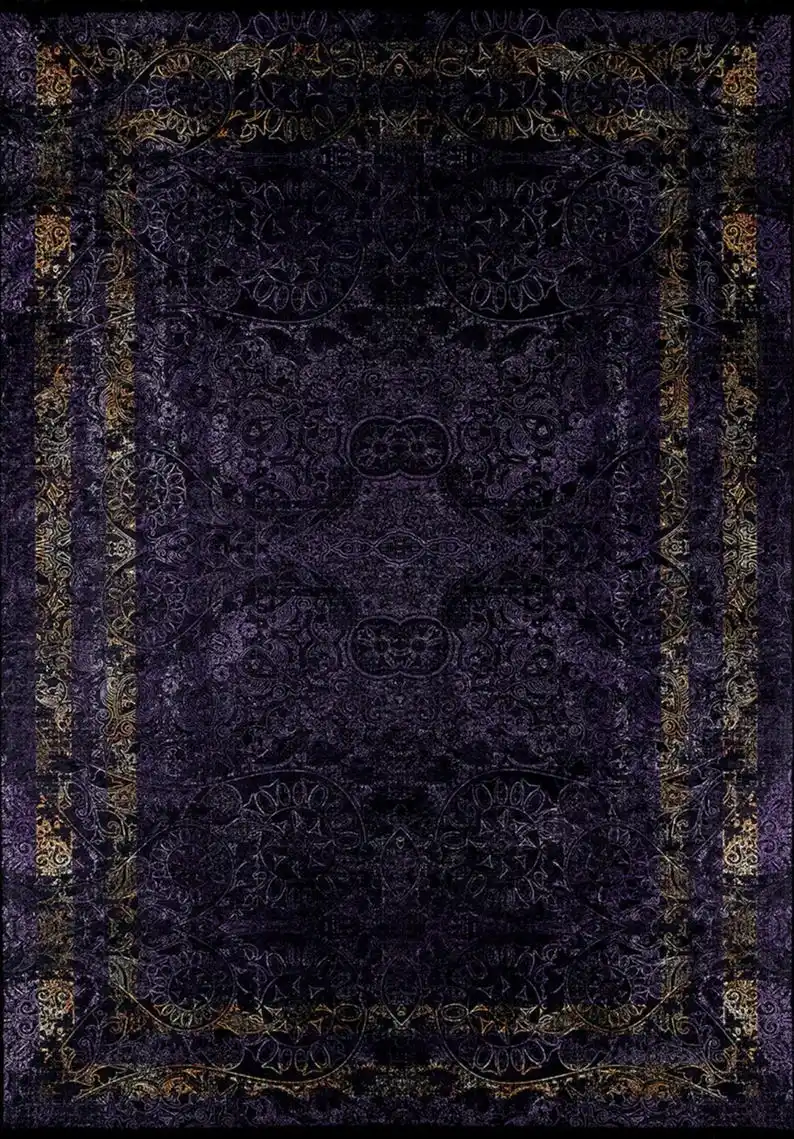 Purple, oriental  vintage rug