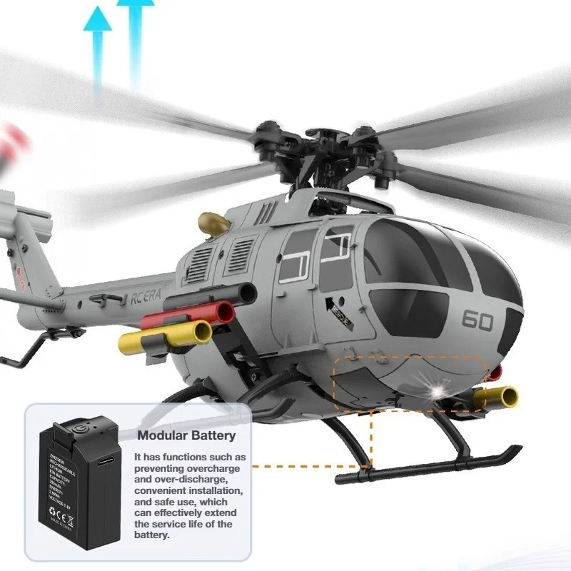 RC ERA C186S Afstandsbediening Helikopter Zes-Pass Simulatie Borstelloos Vluchtmodel BO105 Optische Stroom Positionering Jongen Speelgoed Cadeau