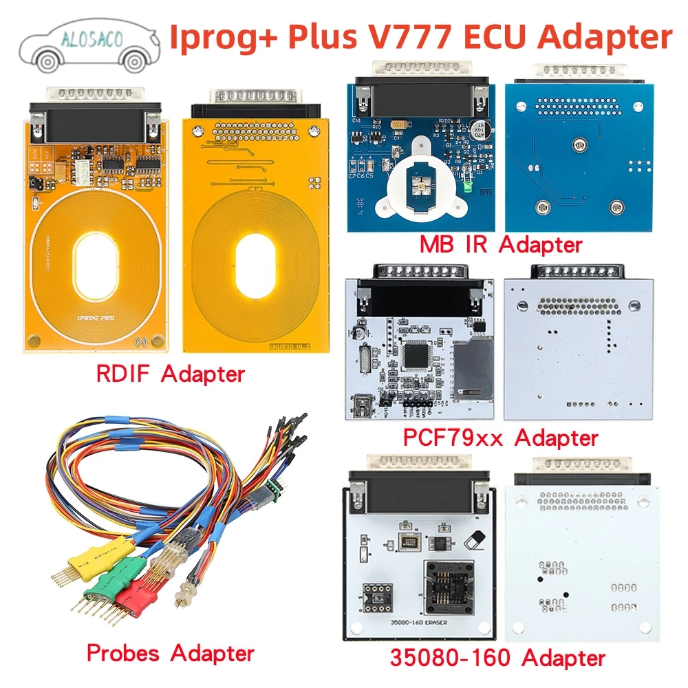 Iprog+ Plus V777 ECU Programmer Tool Adapter PCF79xx/35080-160/MB IR/125kHz 134kHz RFID/Probes Adapter Can Read And Write work