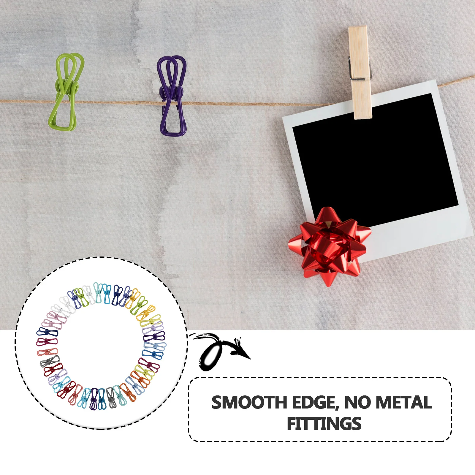 40Pcs Photo Fixing Clips Creative Small Clamp Windproof Clothes Drying Multifunctional Towel Sock Non-Slip Household