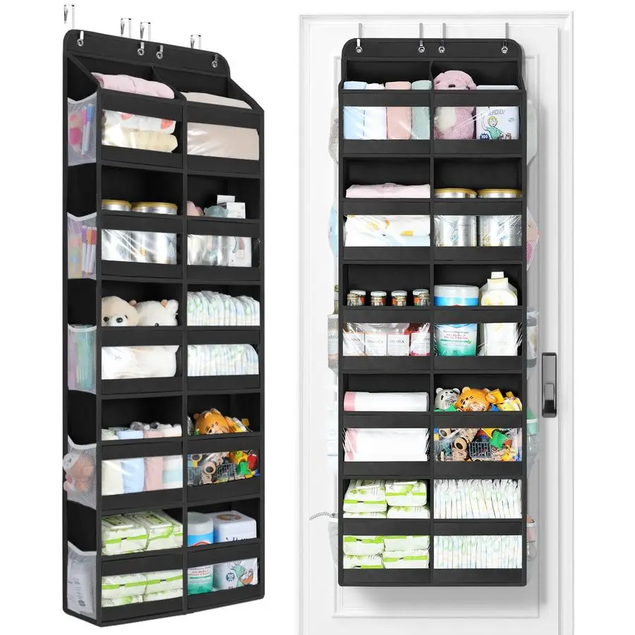 

5-уровневый органайзер над дверью DualColumn, нагрузка 80 фунтов над дверью для хранения вещей из 10 отделений, прочный подвесной органайзер для дверей