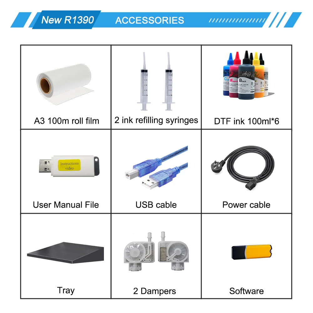 DTF Printer A3 DTF T Shirt Printer A3 Heat Transfer T-Shirt Print Directly Transfer Printer DTF Film DTF Ink DTF Film Printer A3