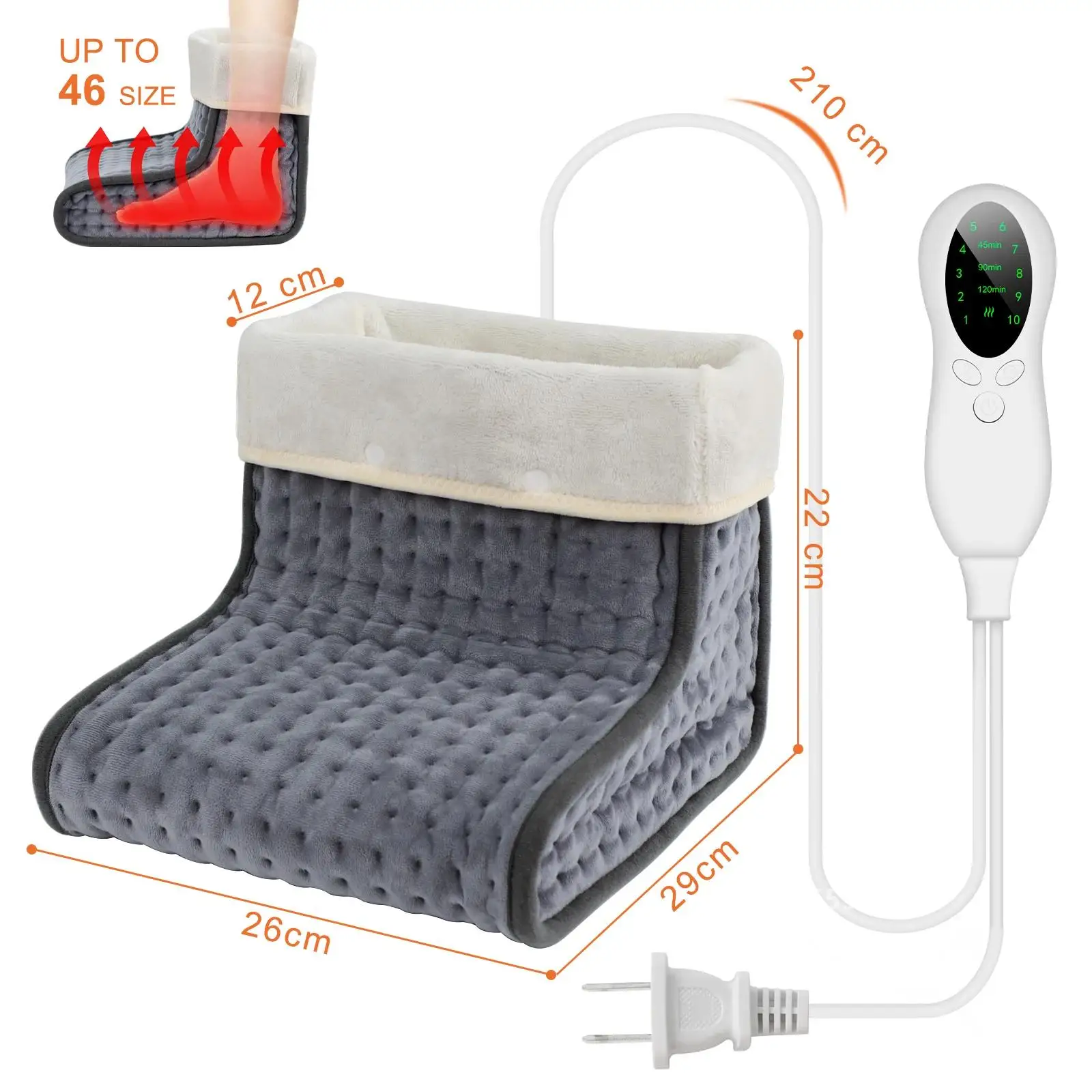 Winter Electric Foot Warmer Heater US EU Charging Power Saving Warm Foot Cover Feet Heating Pad Washable Home Bedroom Sleeping