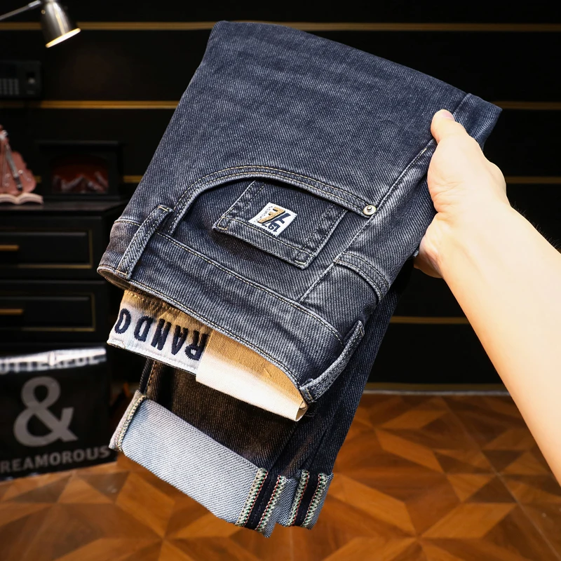 

Роскошные мужские джинсы Outlet, оригинальные товары с заниженной талией, вельветовые облегающие джинсы, высокоэластичные, не тонущие