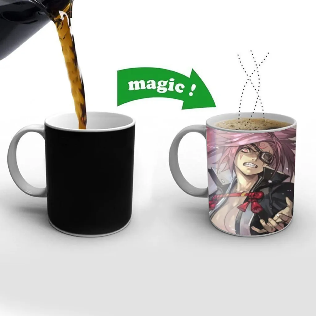 

Guilty Gear Baiken Dizzy Anime Free shipping Magic Color Changing Ceramic Coffee Mug Cup Friends Gift