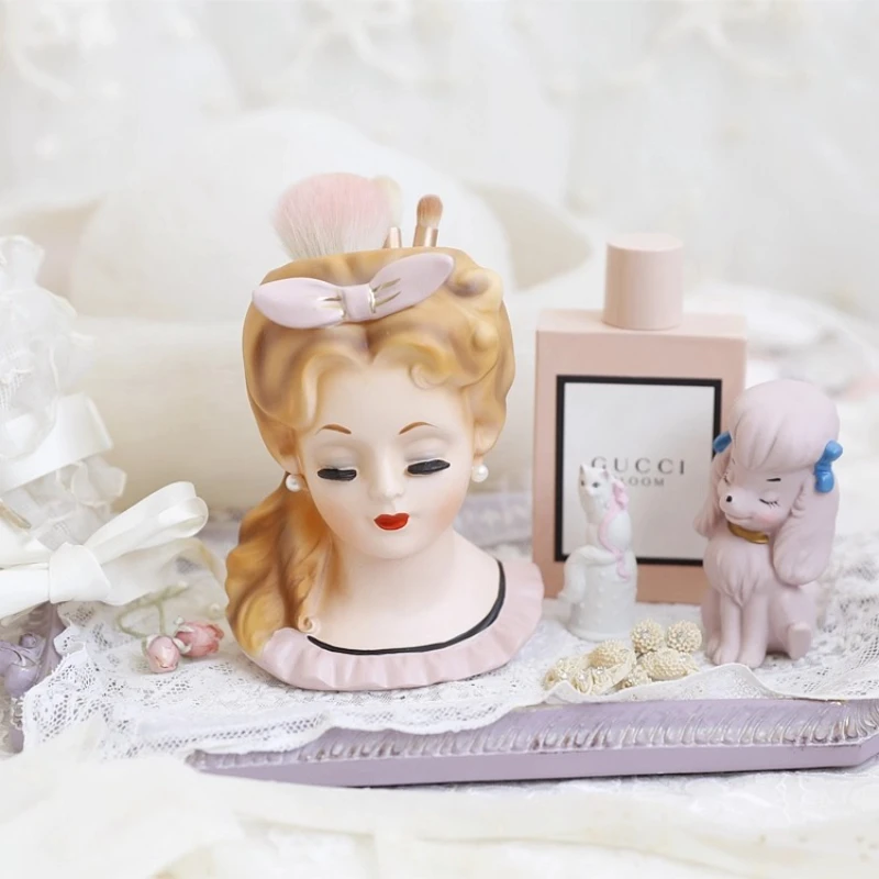 

Скандинавская ретро-ваза для красоты, украшение, креативное ведро для хранения косметики для спальни, украшение для домашнего рабочего стола, аксессуары, подарки для девочек