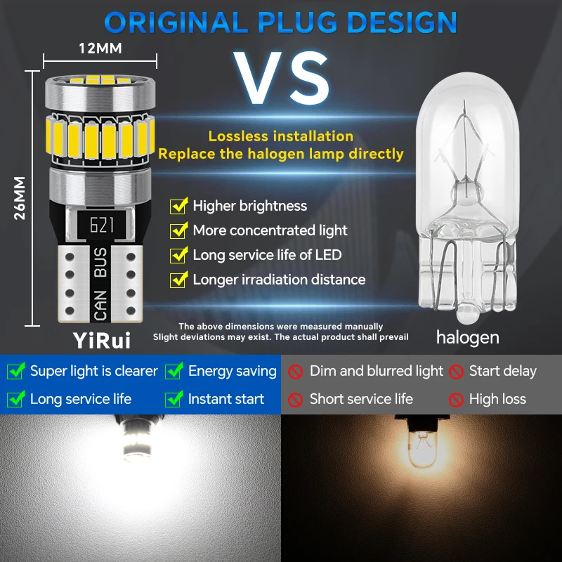 2pcs high brightness LED car width indicator light error-free anti-stroboscopic small bulbs