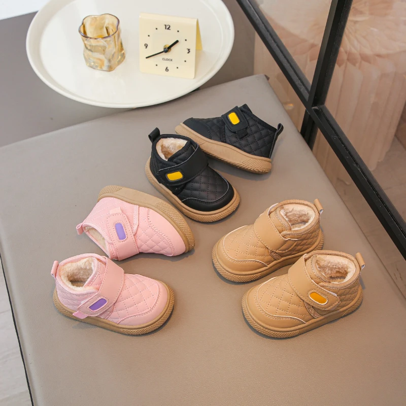 فتاة التمهيد 2025 جديد دافئ الطفل أحذية قطنية موضة فتاة حذاء مكافحة سبلاش الشتاء حذاء بوت بطول الكاحل تنوعا الأطفال الثلوج الأحذية #2