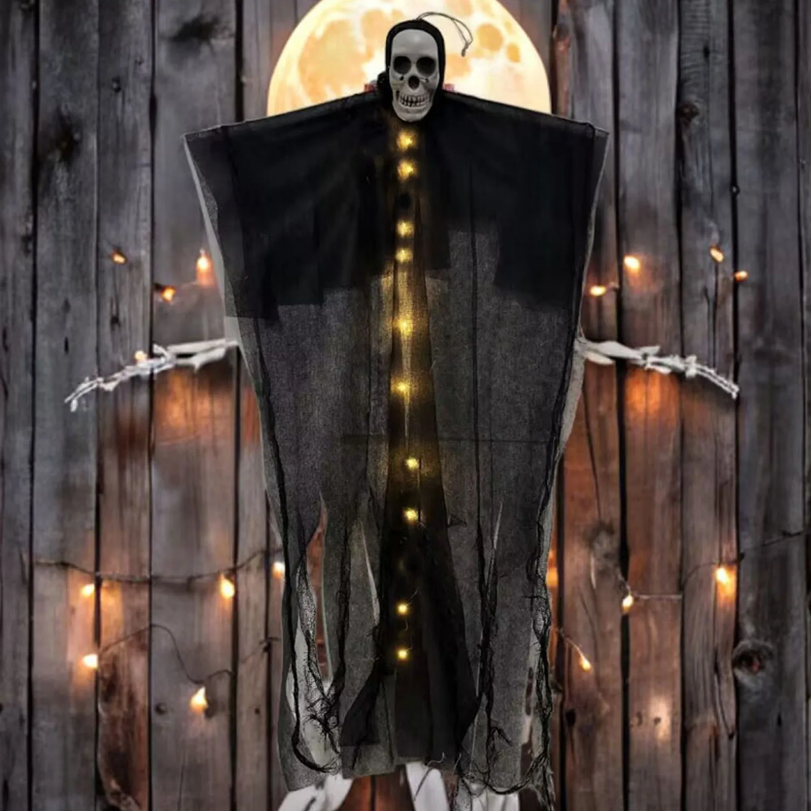 

Halloween Outdoor Hanging Decoration 35 Inch Halloween Hanging Grim Light Up Flying Hanging For Haunted House Prop Decoration