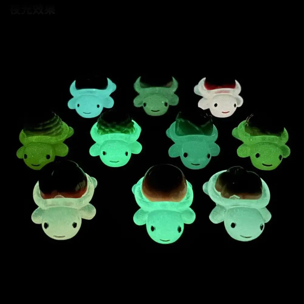 10 stks Landschapsarchitectuur Hars Ambachten Gloeiende Schildpad Tuin Aquarium Miniaturen Ornamenten Mini Lichtgevende Fruit Schildpad Woondecoratie