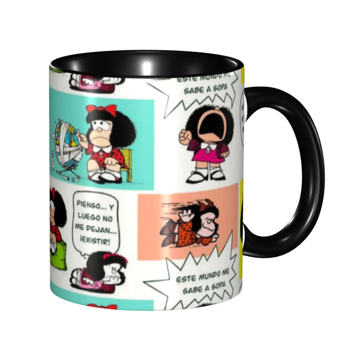 DIY Mafalda Ceramic Mug Personalized Argentine Cartoon Quino Comics Coffee Cups Creative Gift