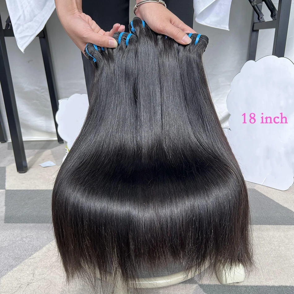

12A Пучки прямых человеческих волос с костями, необработанные девственные волосы для наращивания, плетение # 1B Натуральный цвет, полный краситель для # 613 Цвет для женщин