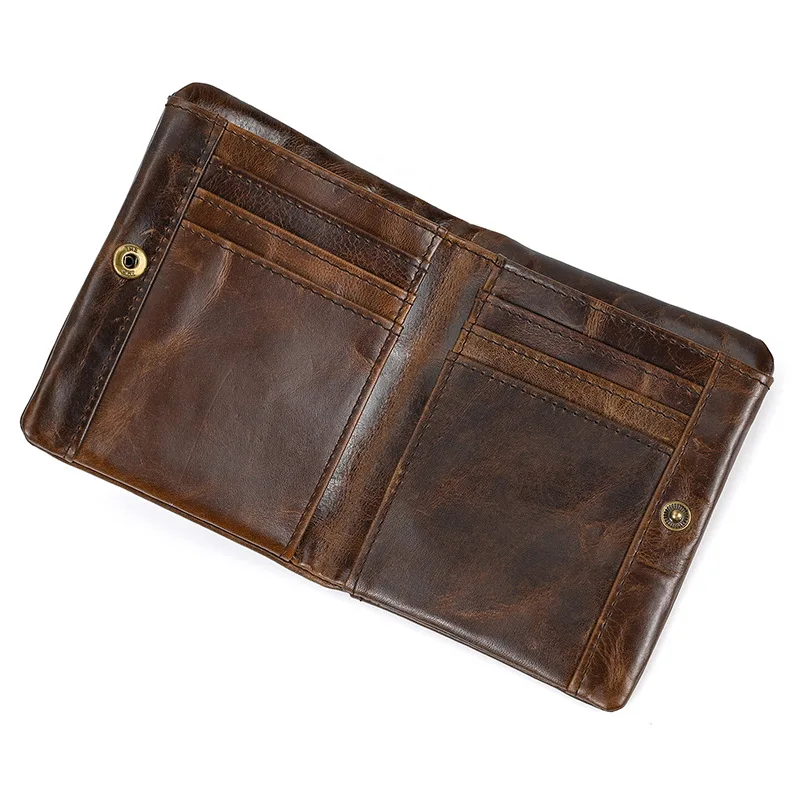 Men's RFID Cowhide Card Holder Wallet with Coin Purse description 13