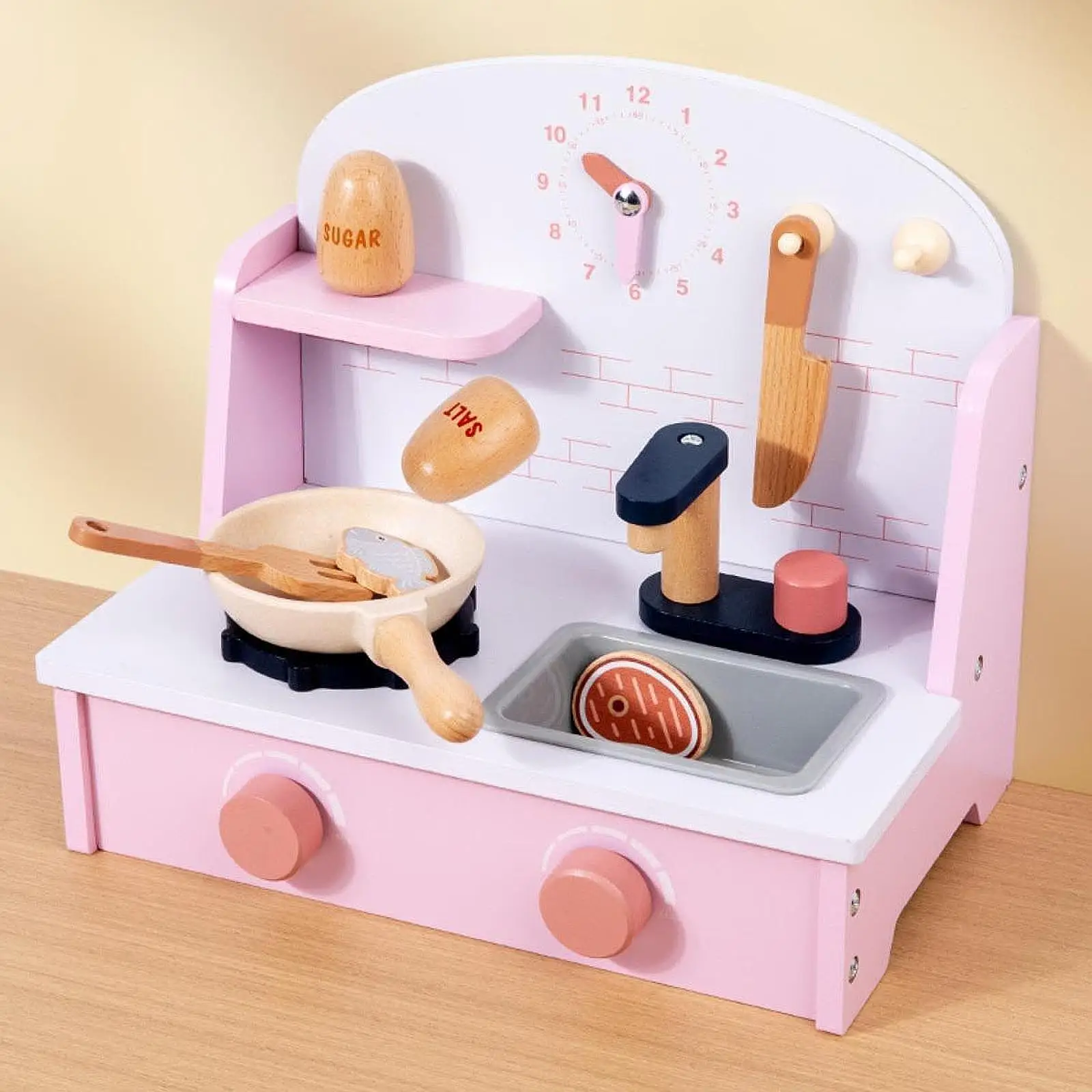 Kitchen Playset Toy Pretend Cooking Playset for Game Dollhouse Party Favor