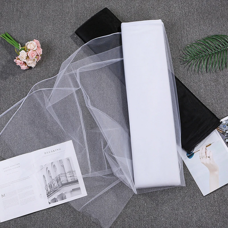 

1.6Mx1.8M White Tulle Rolls for Wedding and Party Decoration, Wedding Dress Shawl, Tulle Fabric Rolls, Bouquet Packaging Ribbon