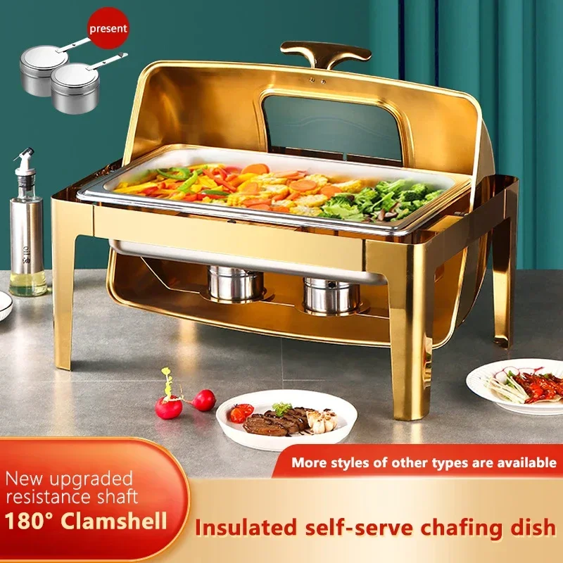 Luxury Buffet Chafing Dish Stainless Steel chef 9 Litre Food Warmer Gold And Silver Chafer Dish Buffet Chaffing Dishes