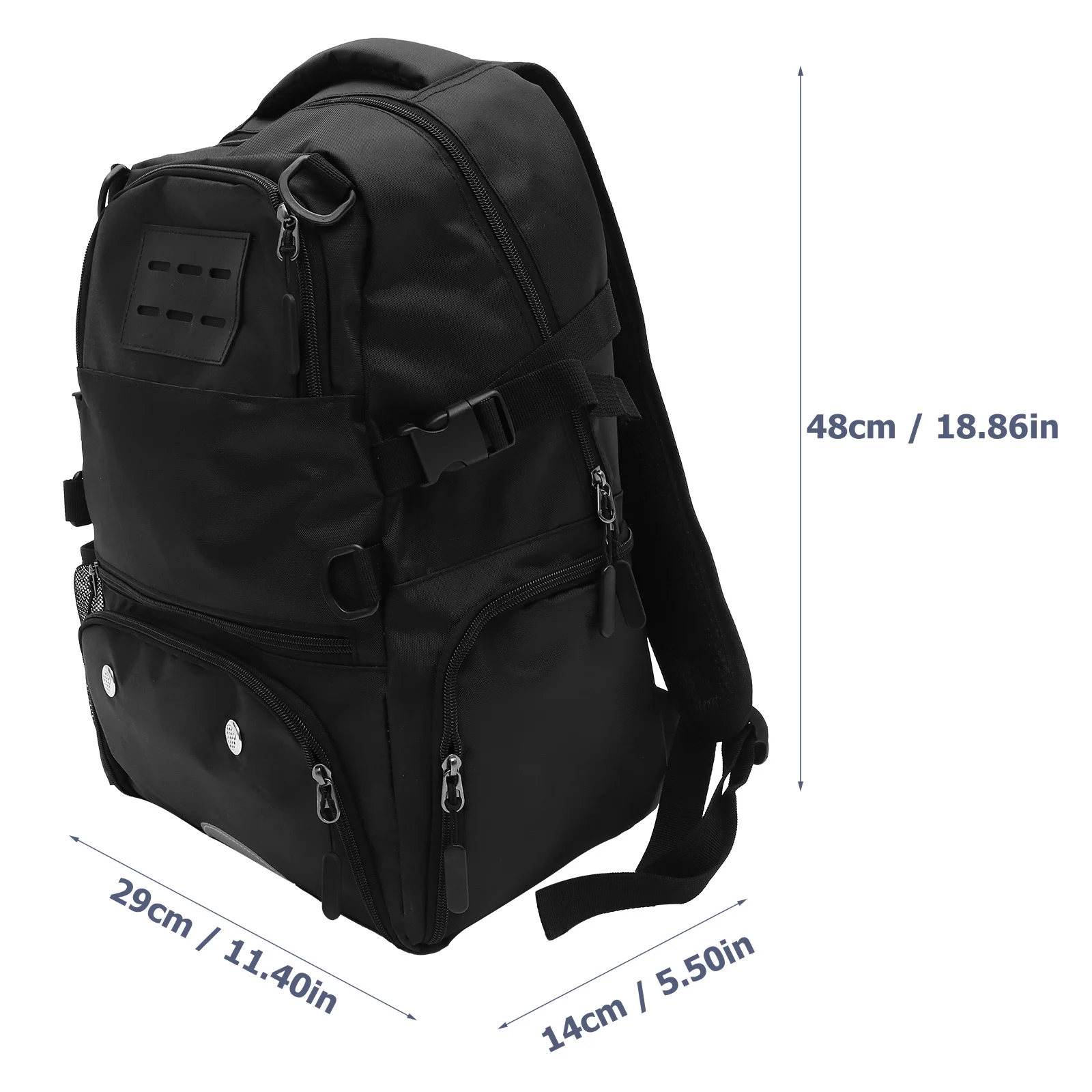 1Pcs Lightweight Oxford Cloth Backpack Large Capacity Basketball Football Storage Net Buckle Satchel Black Men