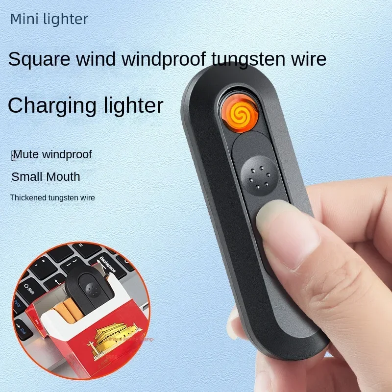 

Newest Portable Silent Windproof Rechargeable Lighter Tungsten Filament Cigarette Lighter Type-C Fast Charging Smoke Accessories