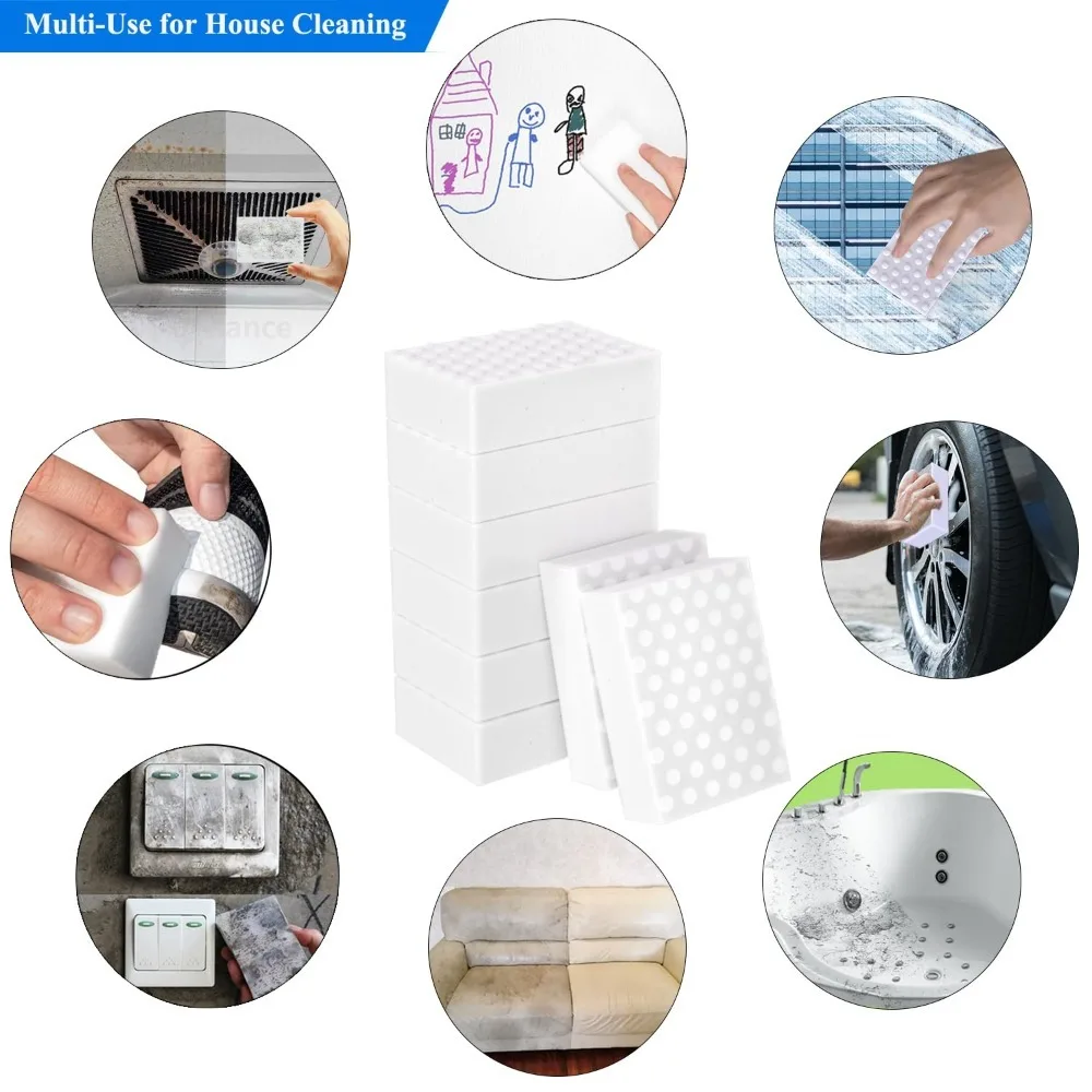10Pcs High Density Magic Sponge Eraser Double Compressed Washed Cleaning Kitchen Cleaning Sponge Remove Dirt Oil Flexible