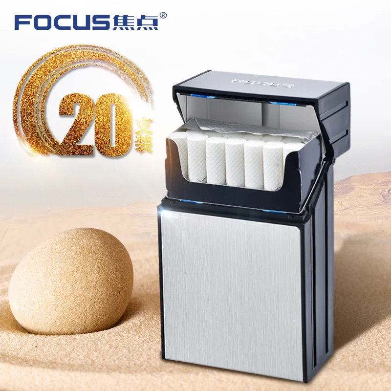 FOCUS 20pcs Cigarette Holder Case Damp Proof ABS Plastic Cigaret Box Smoking Accessary Ultra Thin Cigarette Case Gift for Men